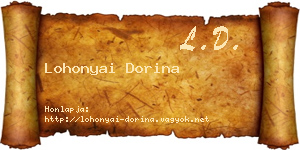 Lohonyai Dorina névjegykártya